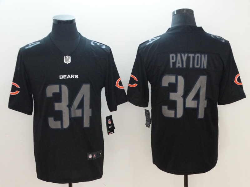 Men's Chicago Bears Walter Payton #34 Black Jersey